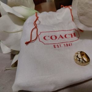 Coach Miranda Coral Signature 'C' Ring, size 6 3/4